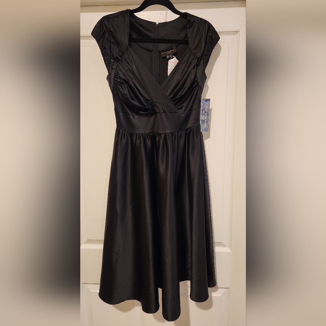 Stop Staring Black Satin Pinup Dress